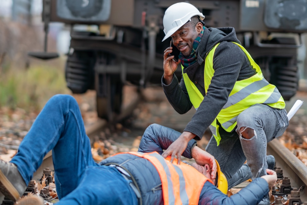 RailroadEngineerInjuredInAnAccidentAtWorkOnThe