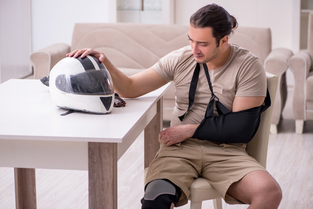 YoungMaleMotor-cyclistSufferingAtHomeAfterAccident