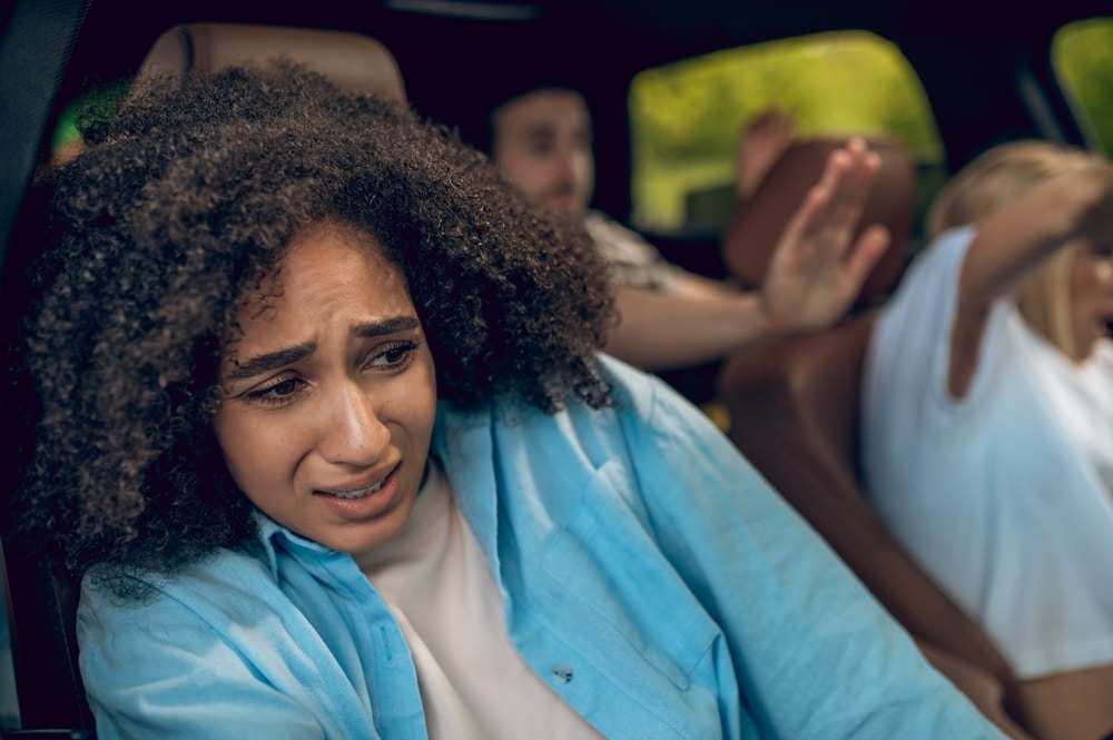 GirlsInTheCarHavingCarAccidentAndLookingScared