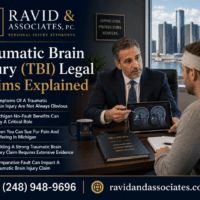 Michigan traumatic brain injury legal claims explained, Ravid & Associates, P.C. attorney discussing TBI symptoms and evidence.