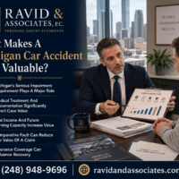 Michigan car accident case value factors and Ravid & Associates, P.C. legal representation.