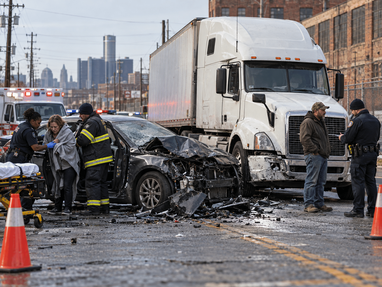 What Happens When A Commercial Truck Hits A Passenger Vehicle In Detroit